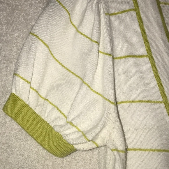 Ladies cotton short sleeve button down sweater - Picture 4 of 5